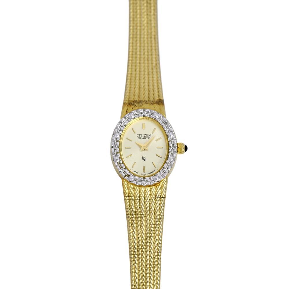 Citizen Ladies Cocktail Vintage 1990's Gold Plated Silver Bezel Wrist Watch